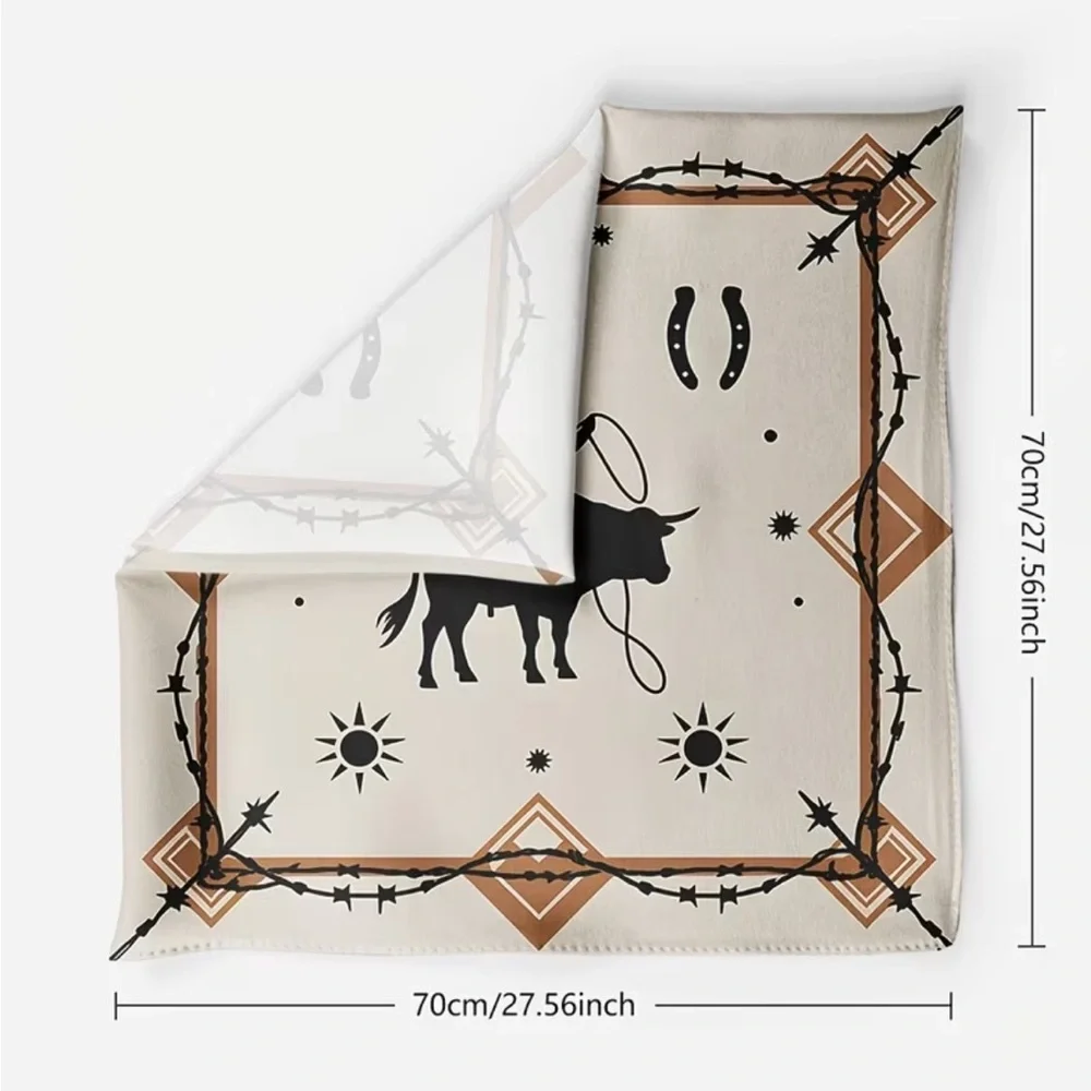 🤠 Rodeo Longhorn Western Barbed Wire Cowboy Bandana/Scarf